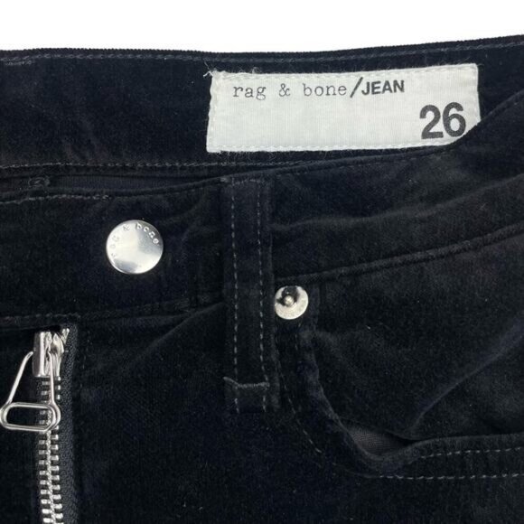 Rag & Bone Dojo Velvet Pant In Black Size 26 - Picture 6 of 8